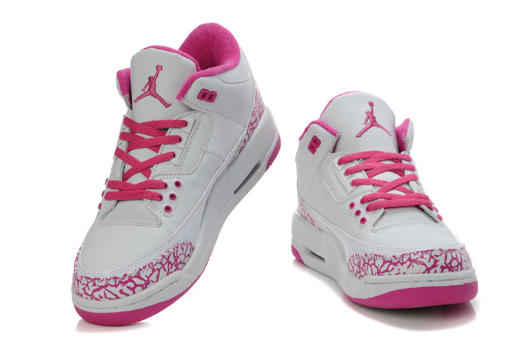 Womens Air Jordan 3 Retro White Pink Shoes - Click Image to Close