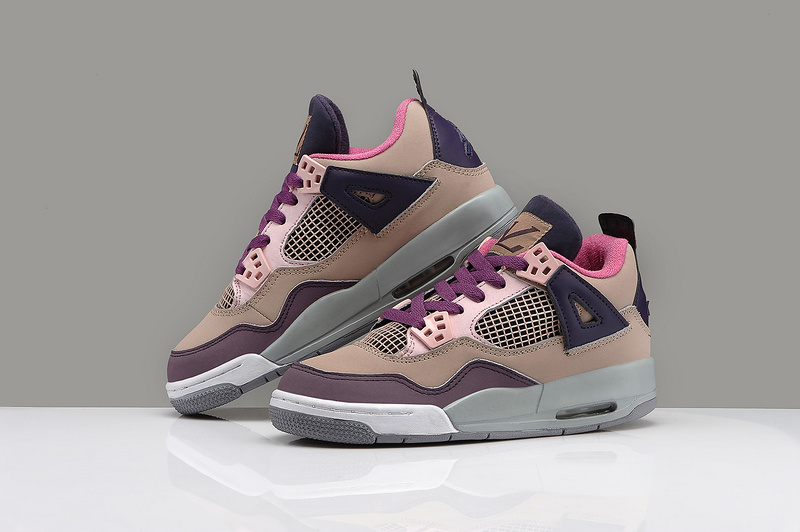 Womens Air Jordan 4 LV Coffe Wine Red Black Shoes - Click Image to Close