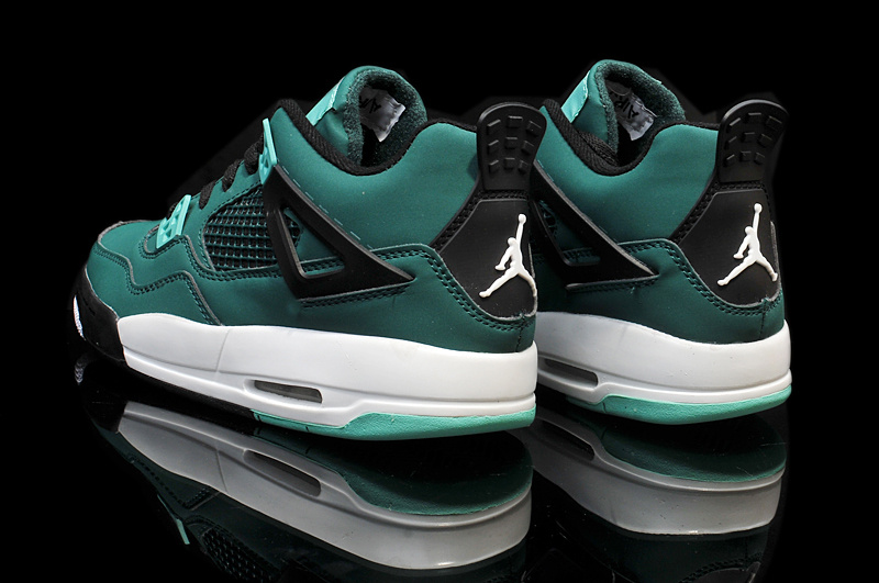 Womens Air Jordan 4 Retro Green Black White Shoes
