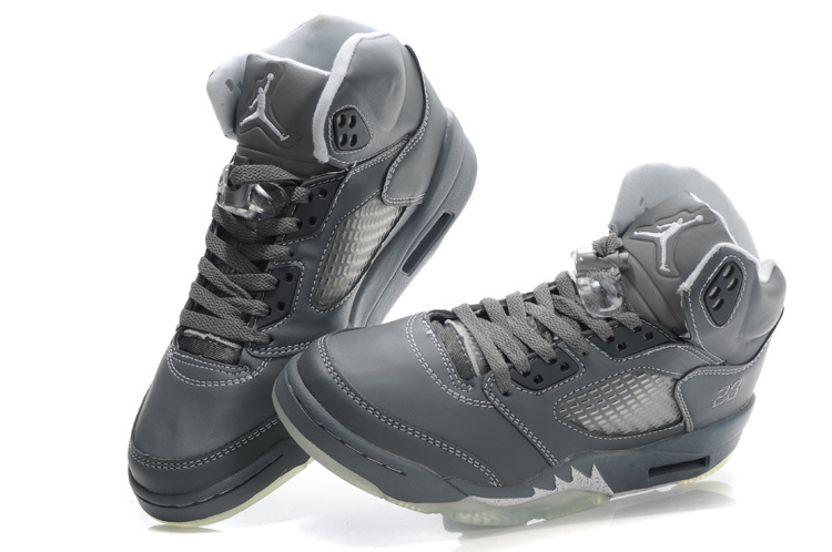 Womens Air Jordan 5 Retro All Grey Shoes - Click Image to Close