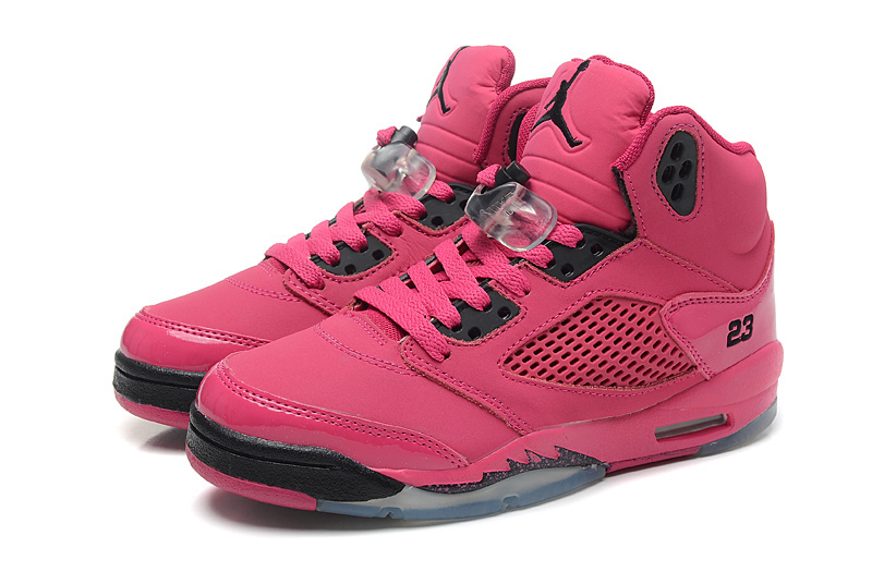 Womens Air Jordan 5 Retro Pink Black Fire Shoes