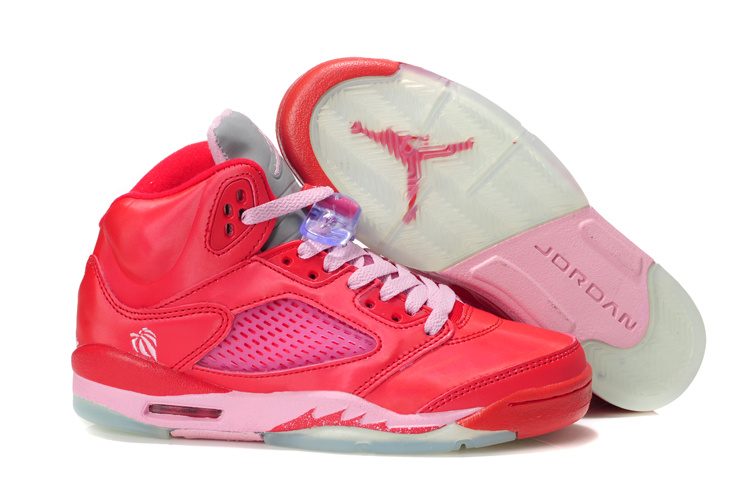 Womens Air Jordan 5 Valentine Day Red Pink Shoes - Click Image to Close