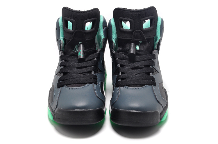 Womens Air Jordan 6 Retro Black Grass Green Shoes - Click Image to Close