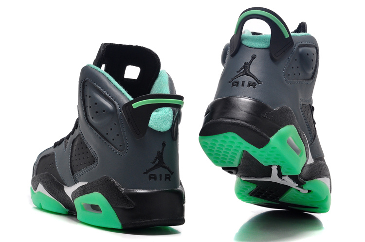 Womens Air Jordan 6 Retro Black Grass Green Shoes