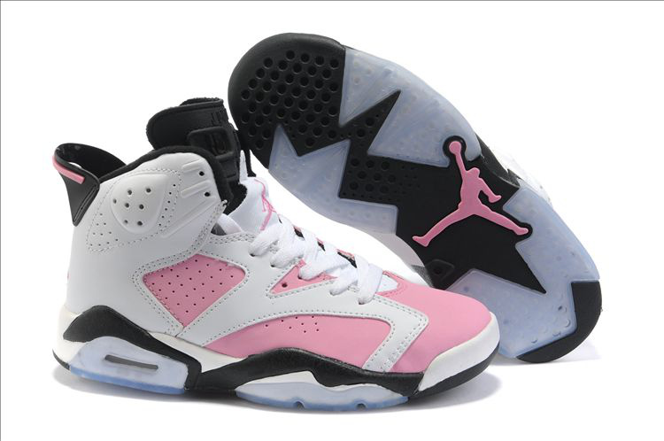 Womens Air Jordan 6 Retro White Pink Black Shoes