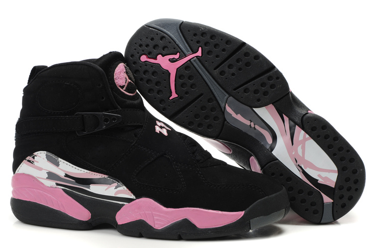 Womens Air Jordan 8 Black Pink Shoes