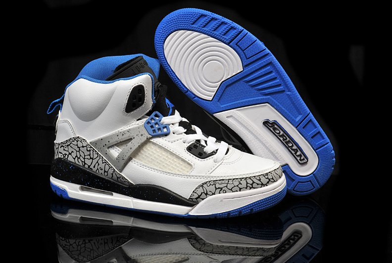 Womens Air Jordan3.5 White Grey Blue Shoes - Click Image to Close