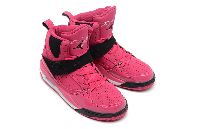 Womens Jordan Flight 4.5 Pink Black Shoes - Click Image to Close