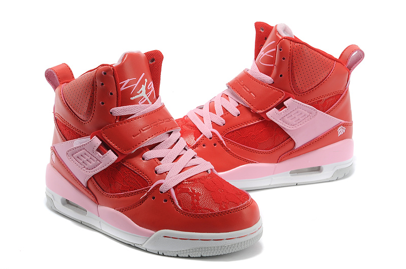 Womens Jordan Flight 4.5 Red Pink Shoes - Click Image to Close