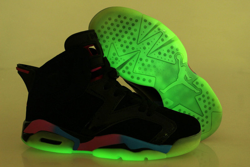 Womens Midnight Air Jordan 6 Black Colorful Shoes - Click Image to Close