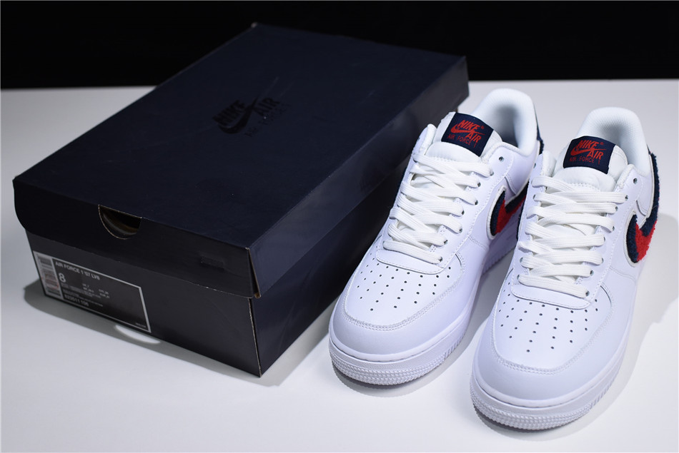 nike air force 1 low lv8 chenille swoosh white university red blue void